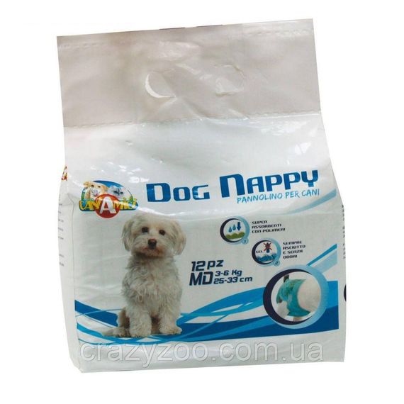 Підгузник для собак Croci Dog Nappy M вагою 3-6 кг обхват 32-44 см ЦІНА ЗА 1 ШТ C6020381
