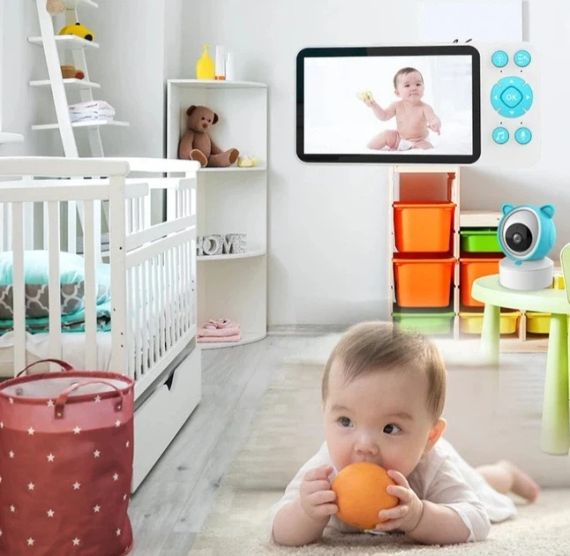 Видеоняня C8 WiFi с экраном 5 дюймов / Видеоняня управления со смартфона, датчик звука, движения, ночное видение | Зображення 5