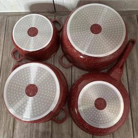 Набор посуды с крышками 10 предметов Top Kitchen ТК00050 Красный