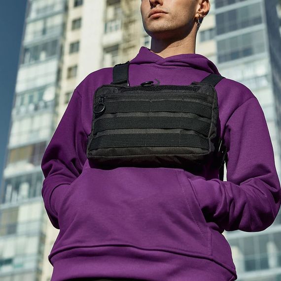 Тактична нагрудна сумка з Cordura 1000D, розгрузка чоловіча чорна | Зображення 3