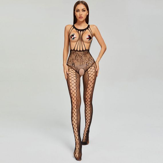 БодіСтокінг (Боді комбінезон Сітка) Babydoll 48 Чорний 062 | Зображення 1