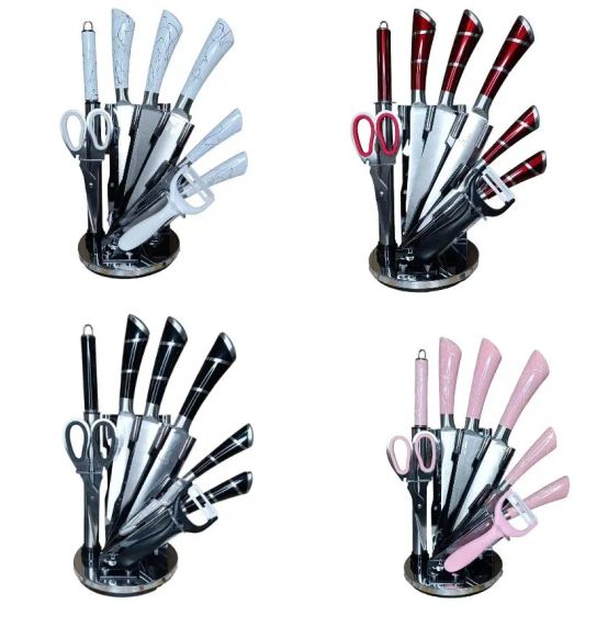 Набор столовых ножей+ножницы+чистка 9 предметов