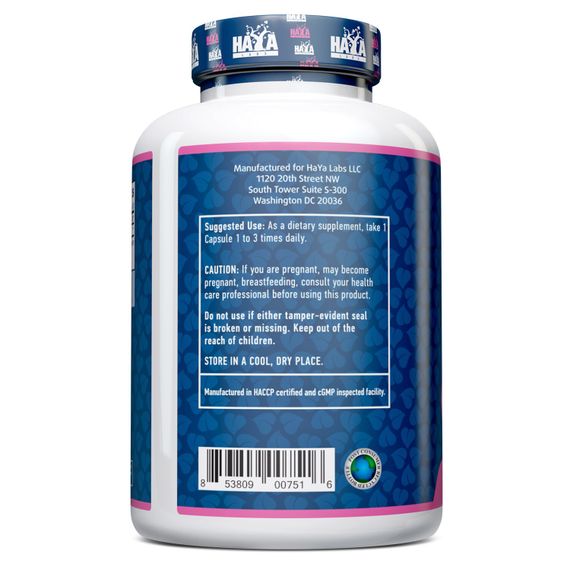 L-лизин Haya Labs L-Lysine 500mg 100 caps | Зображення 2