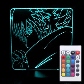 Акриловий світильник-нічник з пультом 16 кольорів Саске Учіха tty-n000490