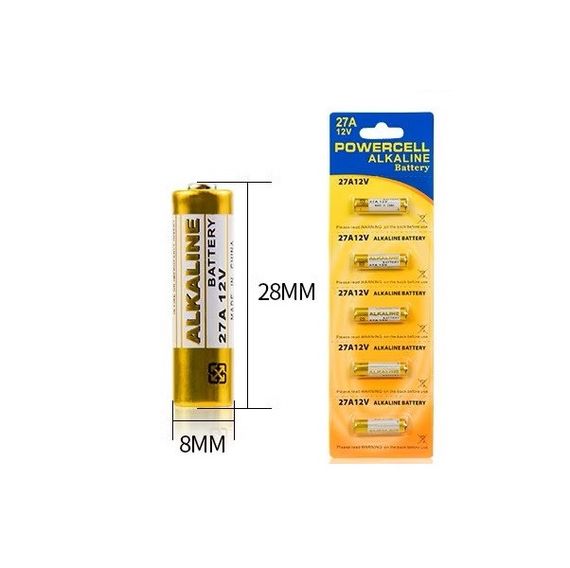Батарейка цилиндрическая 27A 12V щелочная Alkaline | Зображення 1