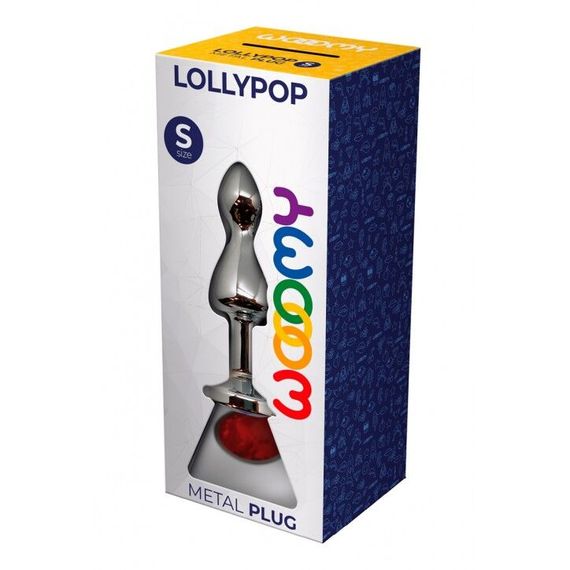 Металева анальна пробка Wooomy Lollypop Double Ball Metal Plug Red S, діаметр 2,8 см, довжина 8,5 см | Зображення 2