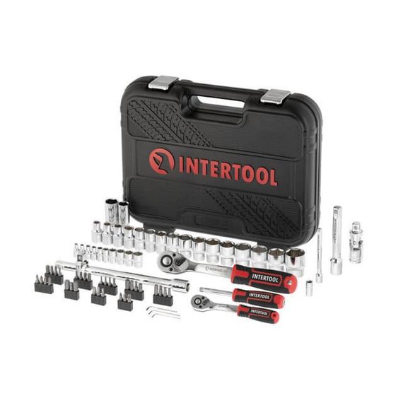 Набір інструментів 73 од., STORM, 1/2", 1/4", Cr-V INTERTOOL ET-8073 | Зображення 2