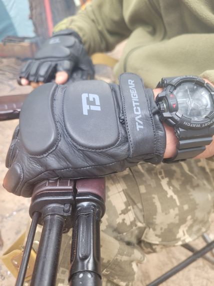 Рукавички тактичні шкіряні без пальців Power system TACTIGEAR PS-8801 Patrol Black M | Зображення 6
