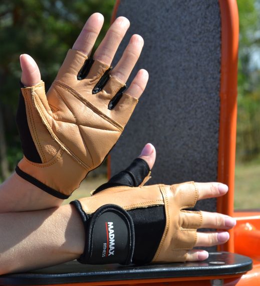 Рукавички для фітнесу MadMax MFG-444 Fitness Brown M | Зображення 5