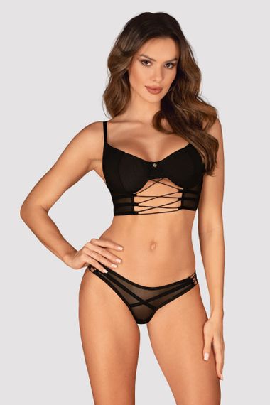 Комплект Obsessive Roxelia set Чорний XL/2XL