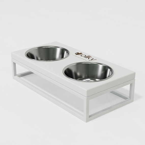 Миски на подставке для маленьких собак и котов Hollky Base S (2 × 0,45 л) BS-36187-WHWH