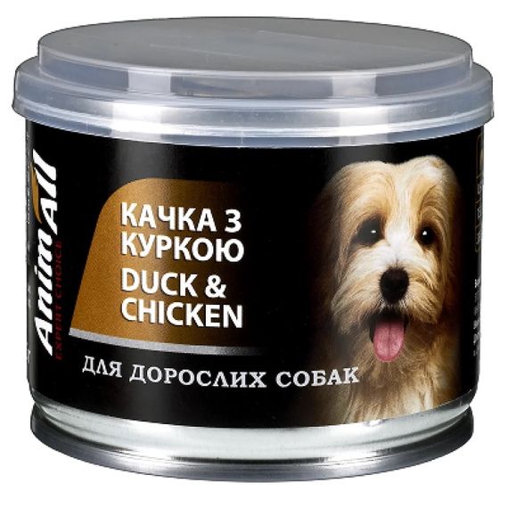 Вологий корм для собак з качкою та куркою AnimAll Dog Duck & Chicken, 195 гр