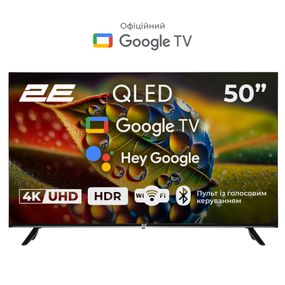 Телевізор 50&quot; 2E QLED 4K 60Hz Smart Google TV Black 2E-50A77Q