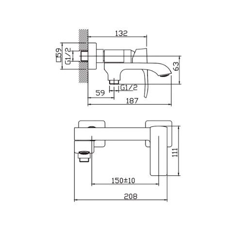 Змішувач для ванни Haiba Monaco 009 (HB9653) | Зображення 1