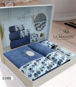 Подарунковий набір рушників La Maison, 3 шт. з ароматом Esme Mavi