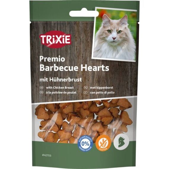 Ласощі Trixie Premio Barbecue Hearts with Chicken Breast для котів сердечка з куркою 50 г