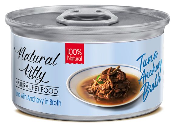 Вологий корм для котів з тунцем Natural Kitty Broth Series Tuna With Anchovy In Broth, 80 гр