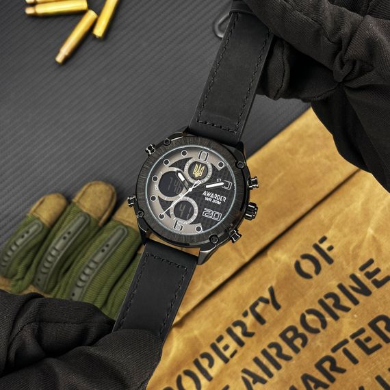 Чоловічий годинник Awarder 017 Тризуб золото All Black | Зображення 3