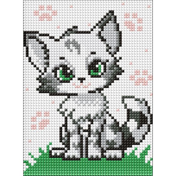 Алмазная мозаика без подрамника для детей "Пушистое чудо" AMM1027, 15х20 см