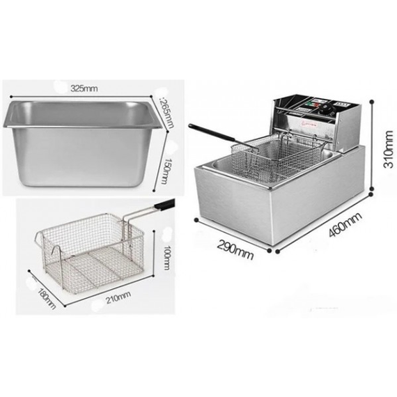 Фритюрница профессиональная Dotvix Electric Fryer D-803 электрическая 2800W 6L | Зображення 4