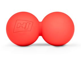 Силиконовый массажный двойной мяч 63 мм Hop-Sport HS-S063DMB красный
