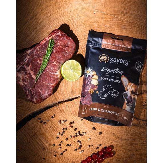 М’які ласощі Savory Digestion Lamb and Chamomile для собак усіх порід для покращення травлення з ягням та ромашкою 200 г | Зображення 4