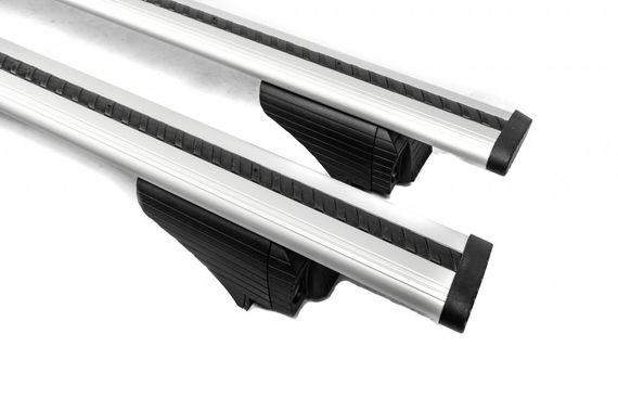 Багажник (поперечини) на інтегровані рейлінги Wizard V2 (2 шт) 125 см, Сірий для Jeep Compass 2016- рр | Зображення 3