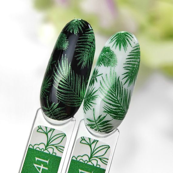 Лак для стемпинга Crooz №41 (зеленый глитте) 6мл