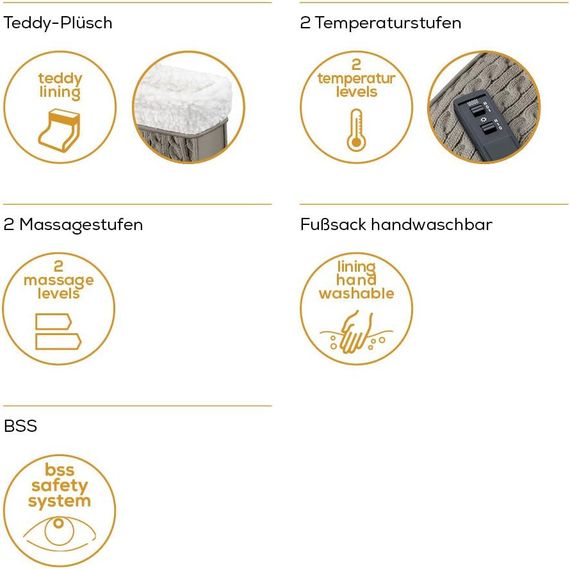 Електрогрілка Beurer  для ніг, 32х26х26см, 15Вт, 2 режими, плюш, біло-коричневий (FWM_45) | Зображення 9