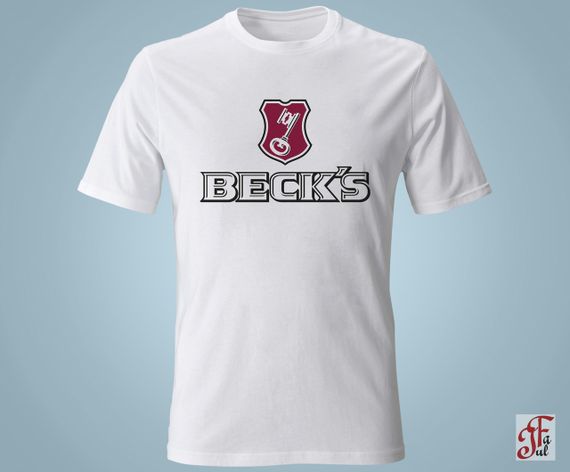 Футболка с принтом  логотип Beck`s XL