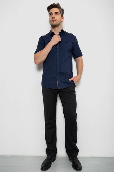 Рубашка мужская однотонная  -уценка, цвет синий, 214R7118-U-5 | Зображення 6