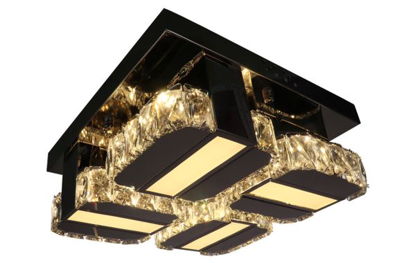 Люстра стельова кришталева LED з пультом 25676 Хром 14х33х33 см. | Зображення 4