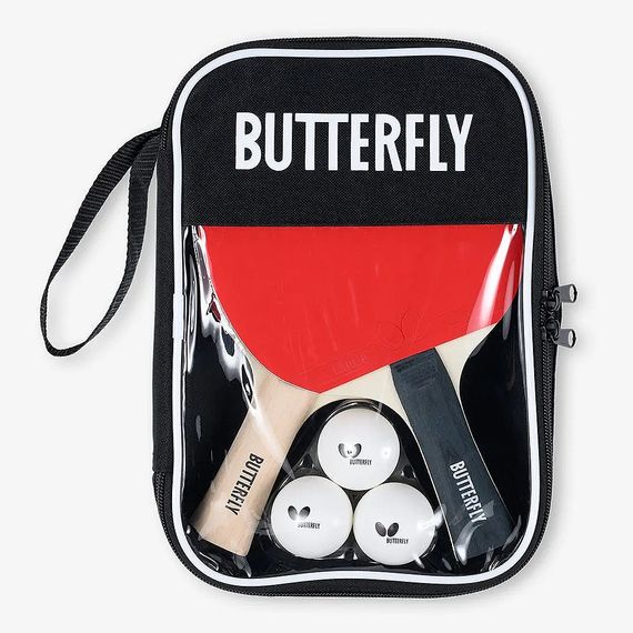 Набір для настільного тенісу Butterfly Racket Set Easy 2 Bats 3 Balls, 2 ракетки, 3 м'ячі, сумка