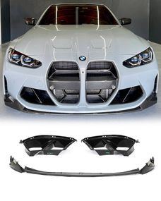 Накладка на передній бампер Lip V4 (для G82/G83, Карбон) для BMW 4 серія G22/23/26 2020- рр