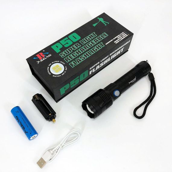 Кишеньковий ліхтар Bailong X-Balog BL-B99-P50 з usb зарядкою / Ліхтарик тактичний акумуляторний ручний / Тактичний AE-422 ліхтар | Зображення 5