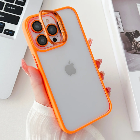 Чохол з підставкою та склом на камеру Lens Shield для iPhone 14 Pro колір Помаранчевий | Зображення 1