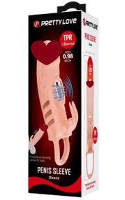 Удлиняющая насадка с вибростимуляцией ( на 2,5 см ) PRETTY LOVE - PENIS SLEEVE Sloane Sex Aura