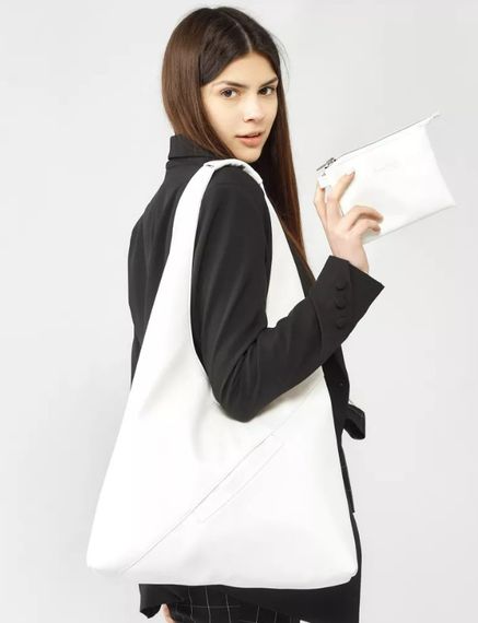 Сумка жіноча Sambag HOBO M білий 35 х 40 х 8 см (53200008) | Зображення 3