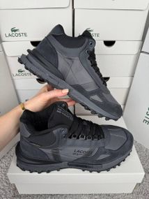 Зимние Мужские кроссовки New Lacoste Elite Active High Fur Dark Grey (топ качество) A4866 42 27