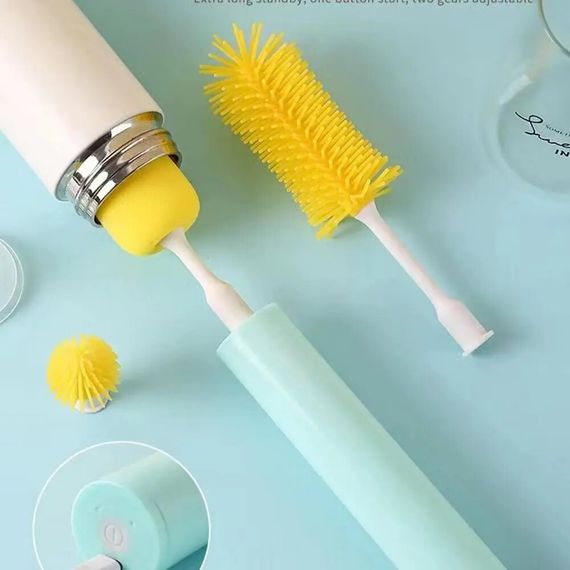 Электрическая беспроводная щетка – ершик Cup Cleaning Brush с насадками для уборки и мытья посуды · USB зарядка | Зображення 4