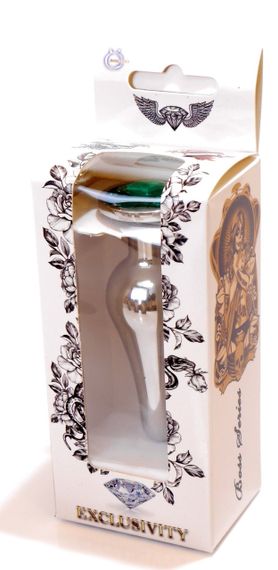 Анальний затор Boss Series - Jewellery Silver BUTT PLUG Green, BS6400078 Sex Aura | Зображення 7