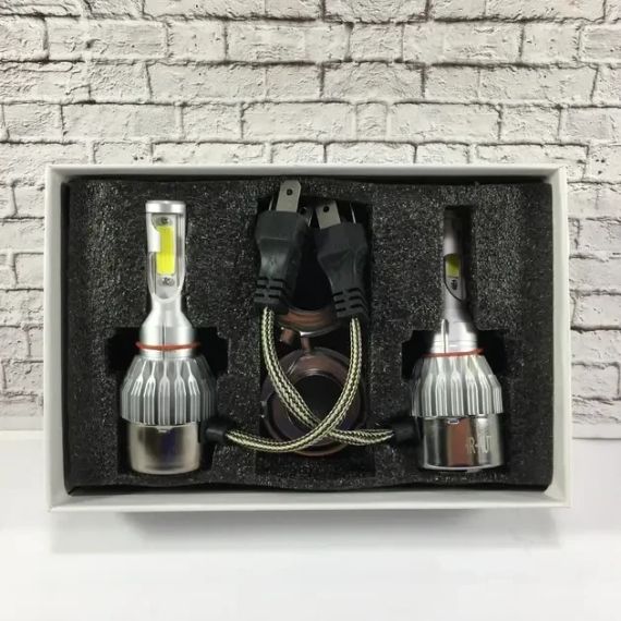 Комплект автомобильных светодиодных LED ламп с охлаждением С6 LED H4 LED лампы для авто 3800Лм | Зображення 4