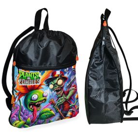 Рюкзак-мешок для обуви,спортивной формы Растения Против Зомби детская сумка для сменки с расширителем (01375)