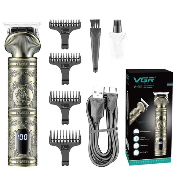 Професійний тример акумуляторний V-962 з 4 насадками для стрижки вусів та бороди USB 5 В V962SL | Зображення 1