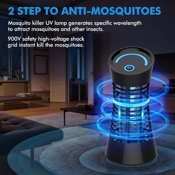 Електрична пастка лампа від комах, комарів Qomolo Iki-056A, ультрафіолетова лампа, 900В, площа дії 30 м² | Зображення 6
