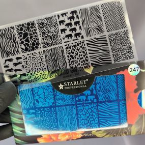 Пластина с трафаретом 247 для стемпинга Starlet Professional (12х6см)