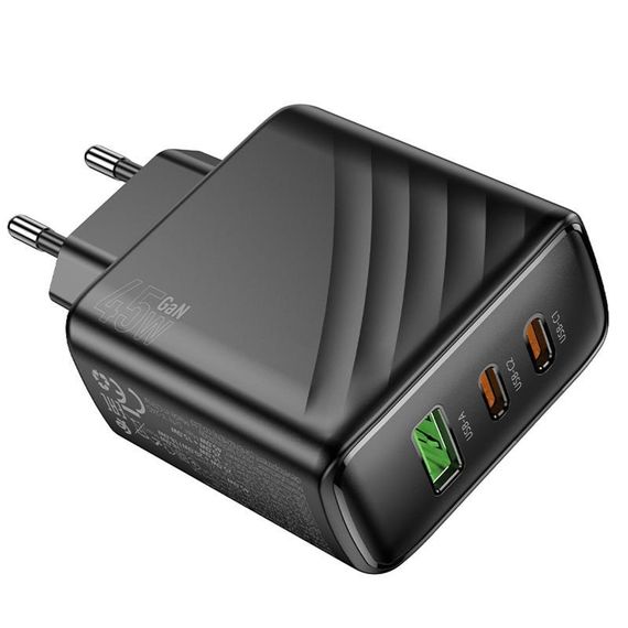 СЗУ Hoco CS26A Article PD45W (1USB-A/2C) Black | Зображення 3
