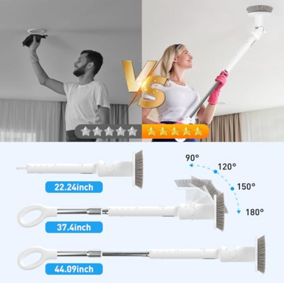 Щітка для миття електрична обертова, бездротова щітка для миття підлоги, плитки, стелі, ванної та ін. | Зображення 1