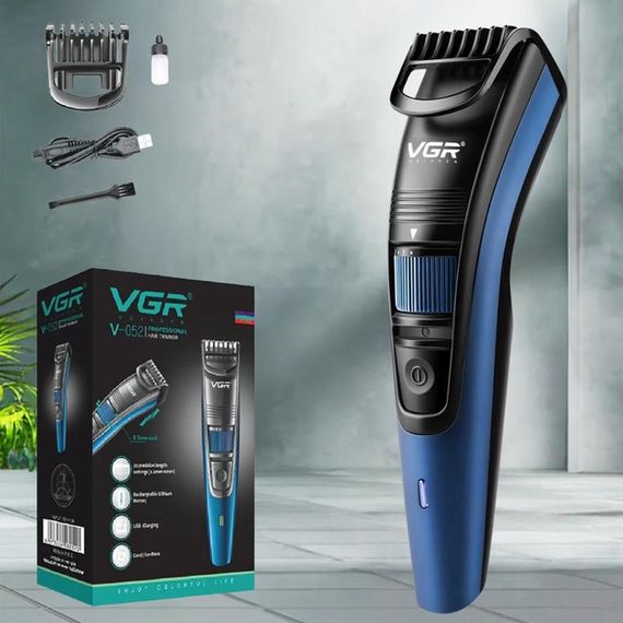 Универсальная аккумуляторная машинка VGR V-053B для стрижки волос, бороды, усов и тела, зарядка от USB | Зображення 2