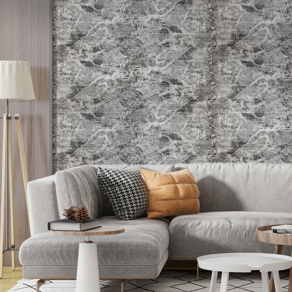 R061-2-20 Панель стінова у рулоні 3D 700х19600х2мм Мармур Чорний (D) SW-00002279 | Зображення 5